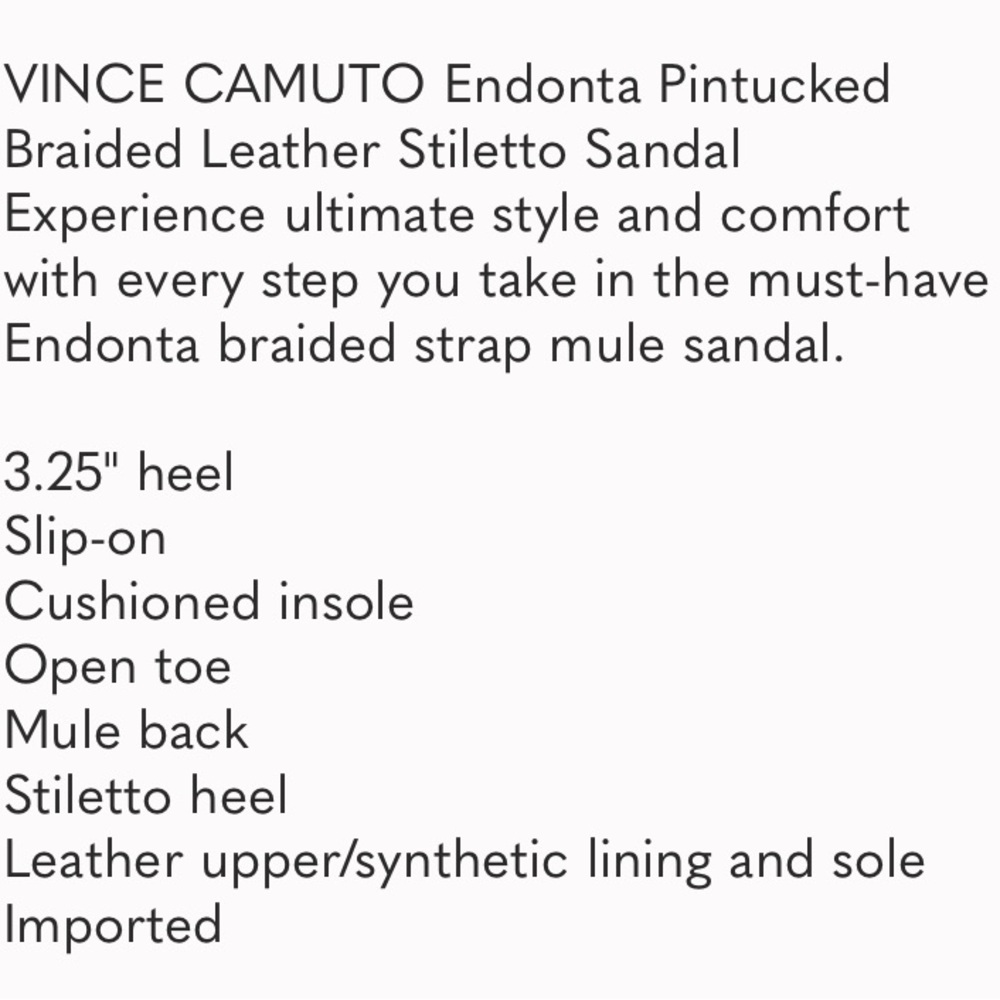 Vince Camuto NEW Endonta Pintucked Braided medium beige square toe heal sandal - Picture 7 of 7